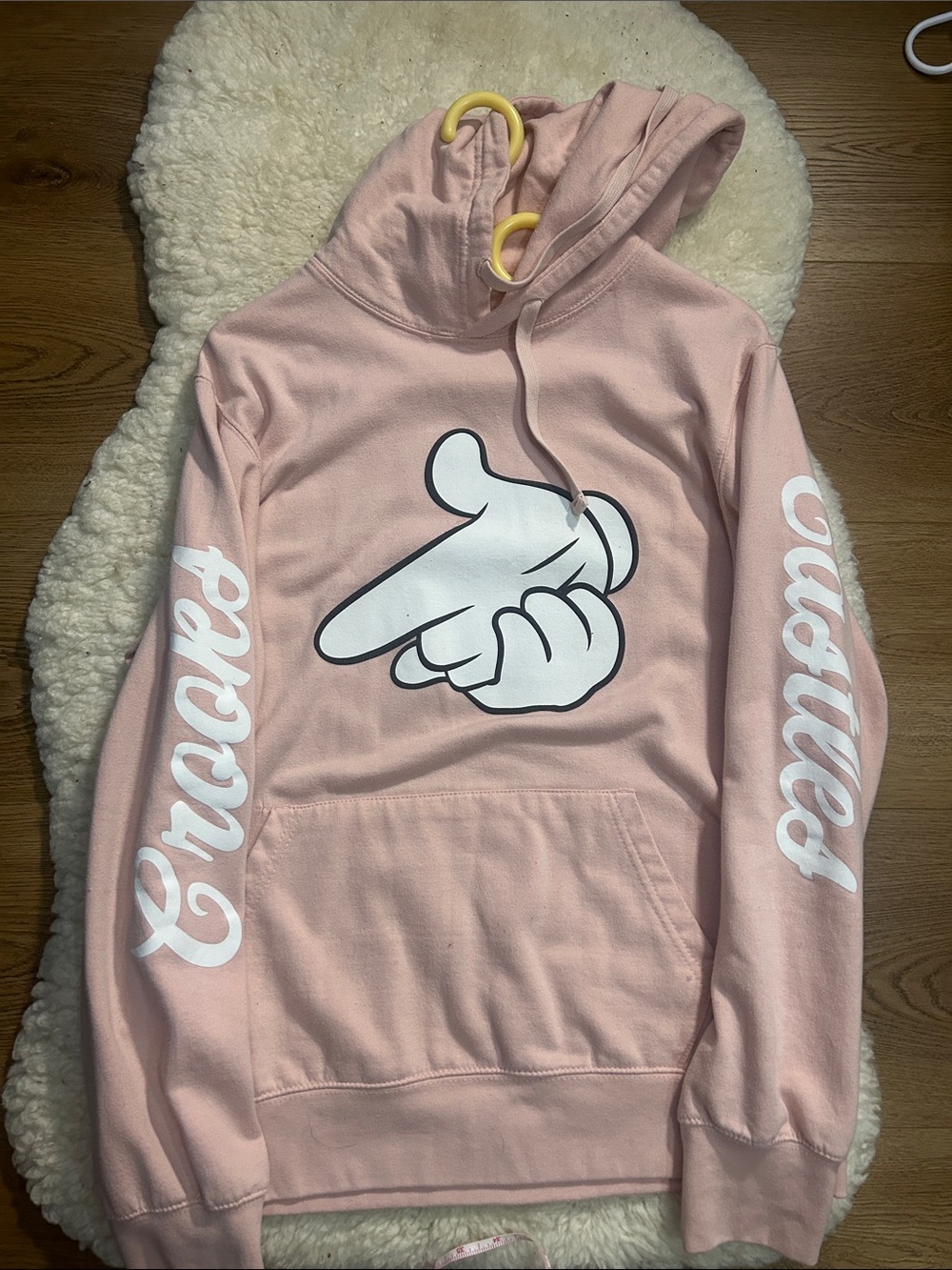 Crooks and castles pink hoodie medium 23” Ptp